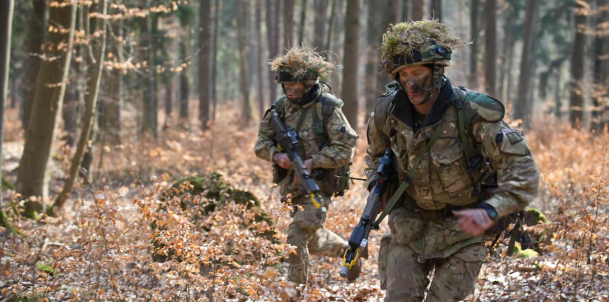 Young recruits in military training