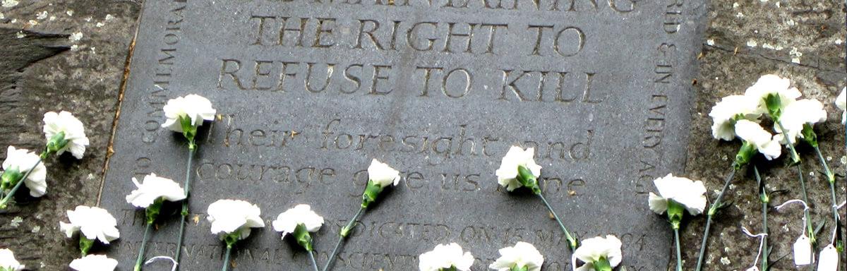Conscientious Objectors memorial stone inscription in Tavistock Square