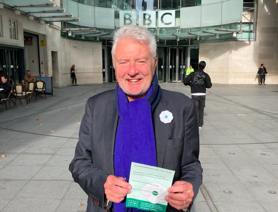 white poppies at the BBC