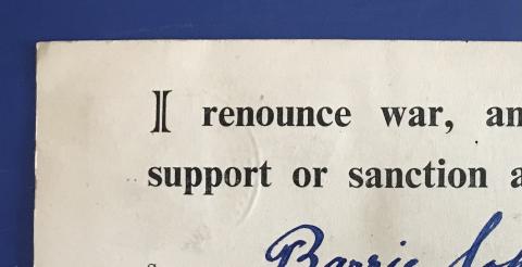 Peace pledge extract